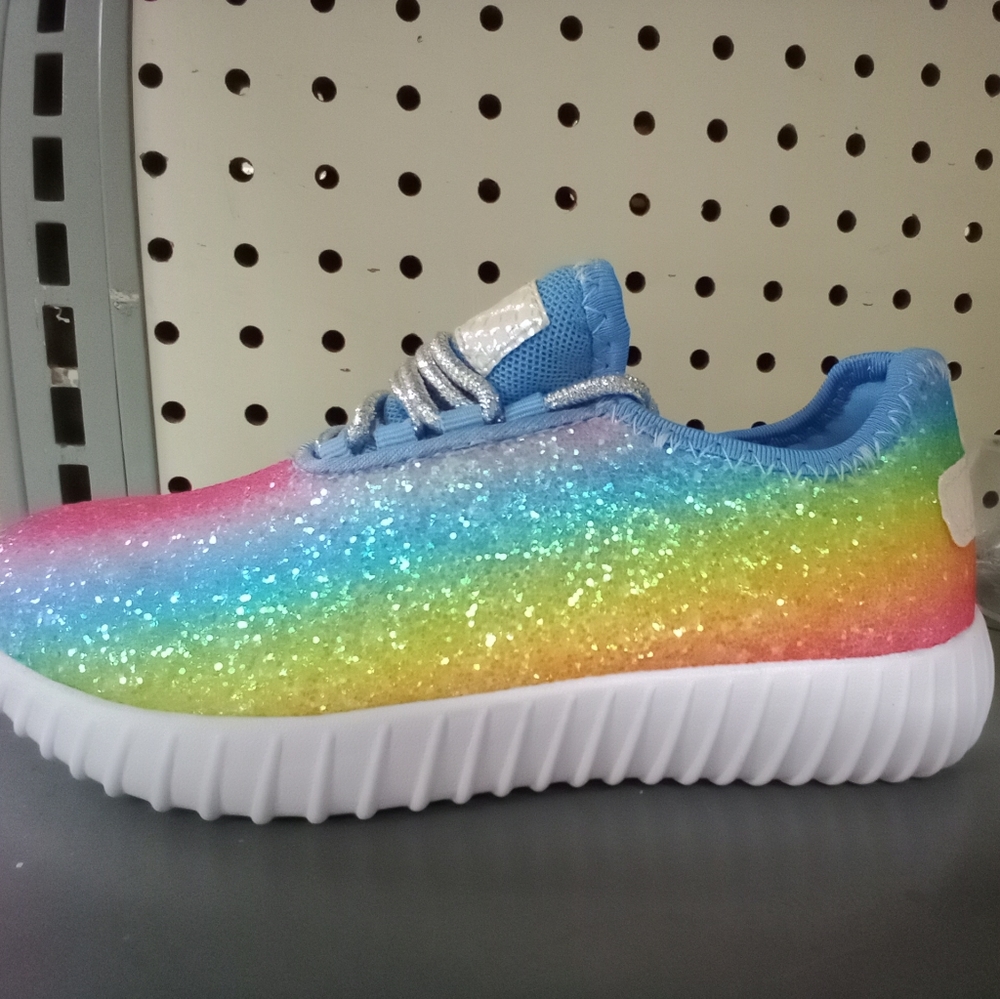Rainbow glitter tennis shoes